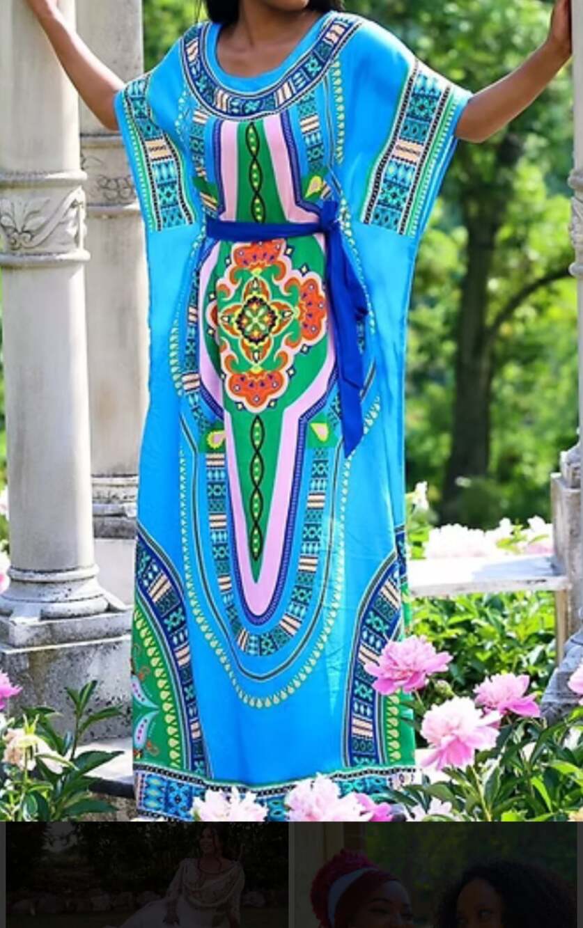 St Toreline Women's Blue Caftan Dress One Size